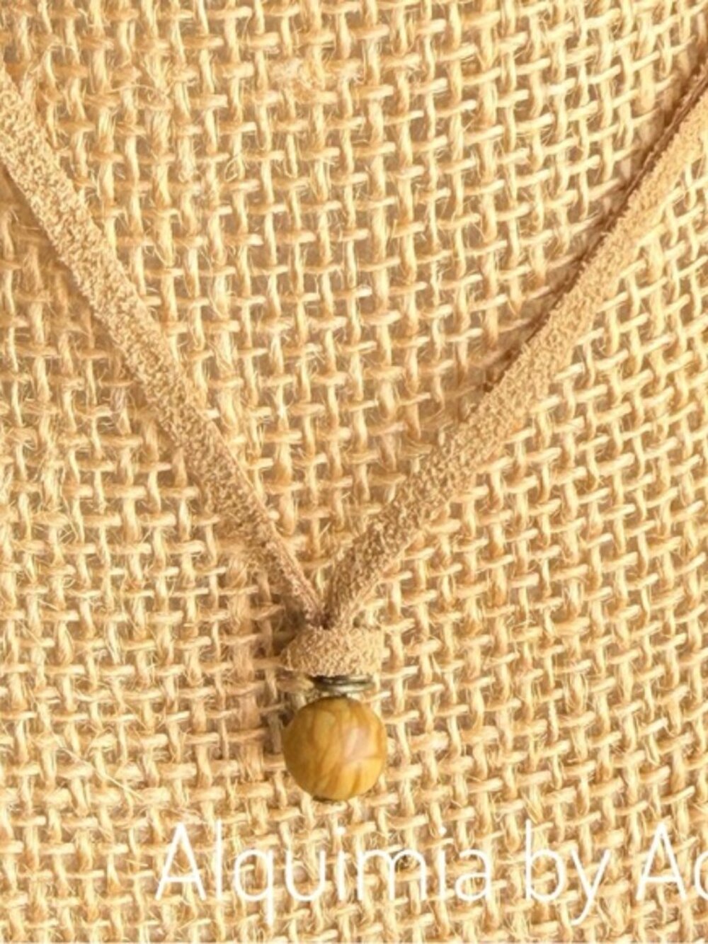 Beige Suede Cord Necklace with Tan jasper Bead Pendant